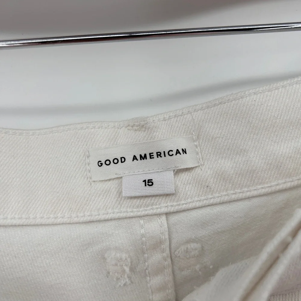Good American NWT Juniors Good 90's Short Size 15 White‎ Distressed HIgh Waist